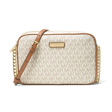 michael kors jet set crossbody zwart zilver|michael kors vanilla jet set.